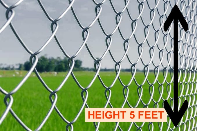 Chain Link Fencing Net For D Fence Alloy Steel Wire, Thickness 3 MM, 10 Gauge Wire”4x4” Inch Block Size, Rust-Proof, Heavy Duty Fence for Farm, Garden, Home, (5 Feet Height, 50 Feet Length)