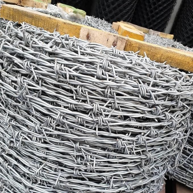 Barbed Metal Wire for Fencing with Free Plier, G.I. Wire and Safety Gloves, Barbed Wire for Fencing Kanta taar for Fence Poles Trees Antennae Wire with Hook (14 Gauge Wire) (2000 FEET Lenght)